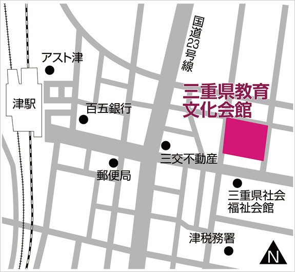 津会場(三重県教育文化会館)試験会場地図